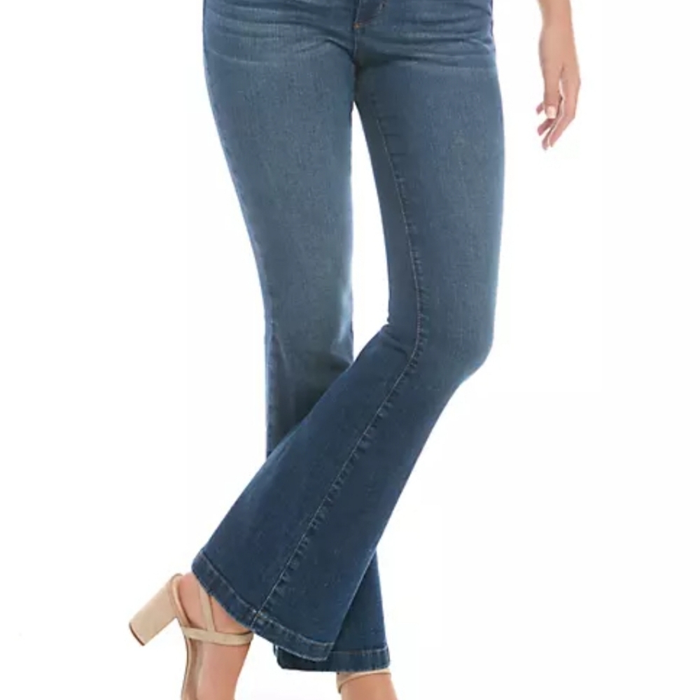 The limited low tide flare leg jeans